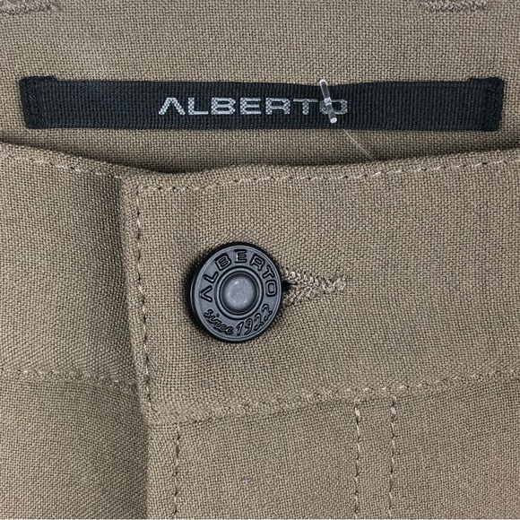 Alberto Tom Pants Straight Leg Comfort Fit Camel Brown EU Size 52 NEW - Picture 4 of 13